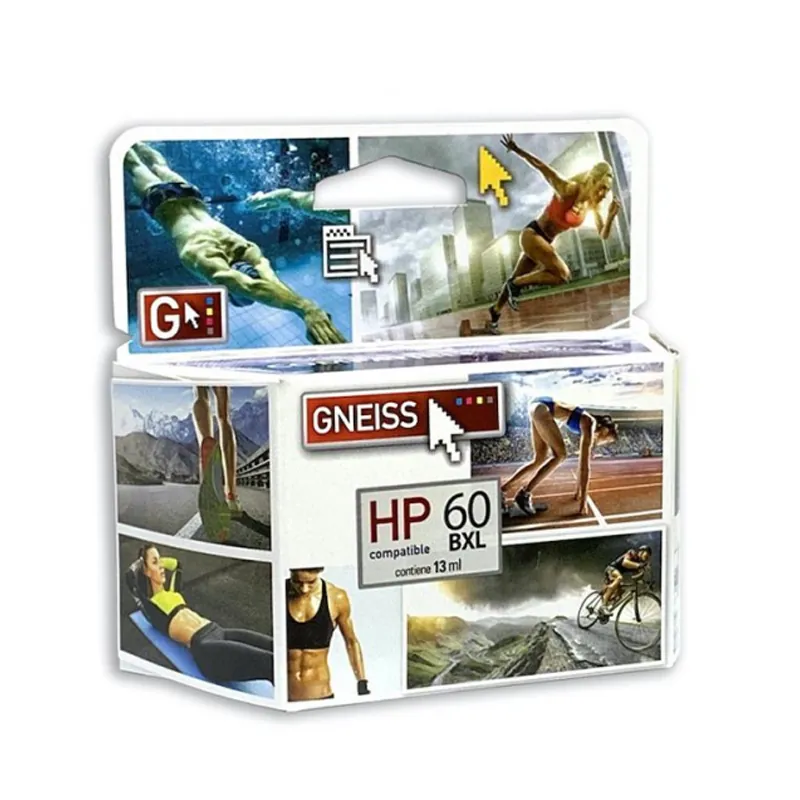 Cartucho Alternativo Gneiss Hp 60xl Negro