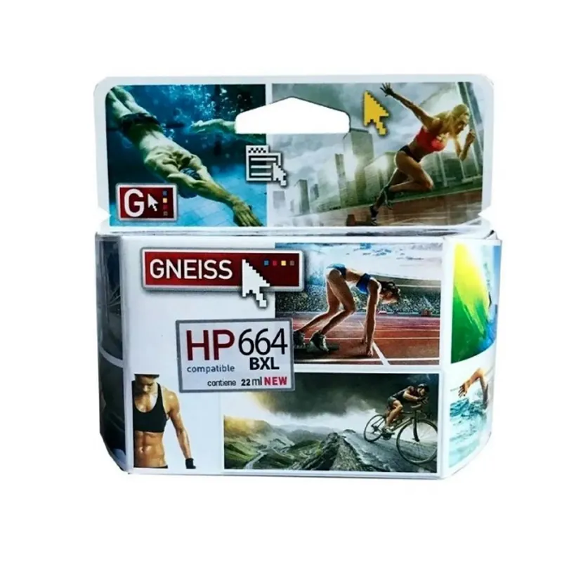 Cartucho Alternativo Gneiss Hp 664xl Negro