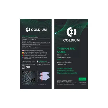 Pad Térmico Coldium Skade 50X50X0.5 MM 17W/M-K
