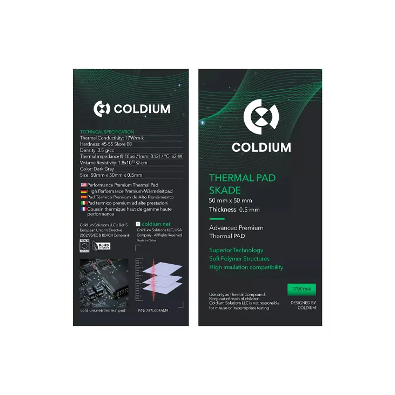 Pad Térmico Coldium Skade 50X50X0.5 MM 17W/M-K