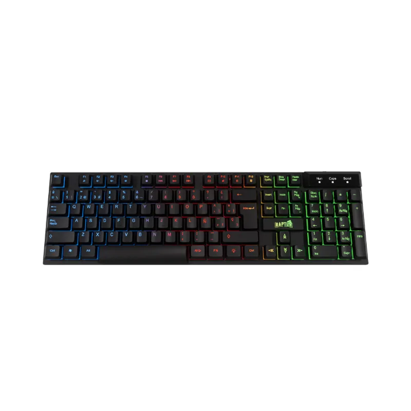 Teclado USB Raptor Fireclaw Retroiluminado Membrana