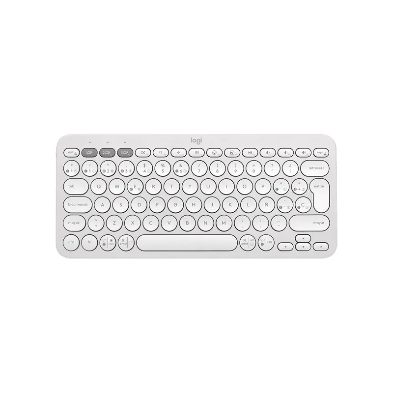 Teclado Bluetooth Logitech K380S Pebble Blanco