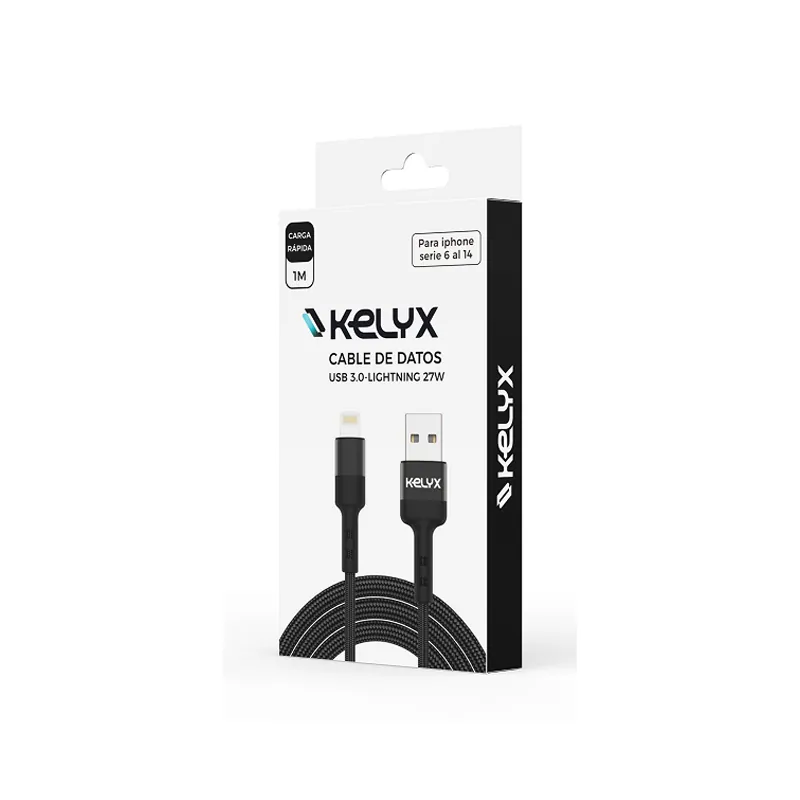 Cable USB 3.0 a Lightning Kelyx 27W 1M - Imagen 2