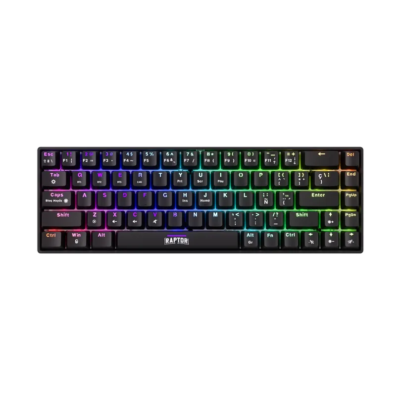 Teclado Inalámbrico Raptor Fireclaw M68 Mecánico Retroiluminado