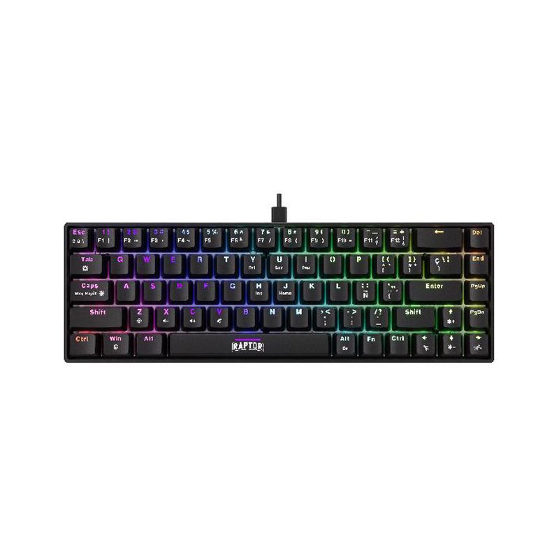 Teclado USB Raptor Fireclaw M68 Mecánico Retroiluminado