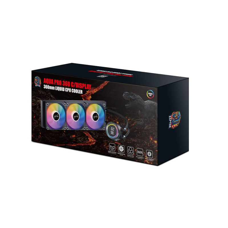 Water Cooling Raptor Aqua Pro 360 Display 3 Coolers 360MM Black - Imagen 2