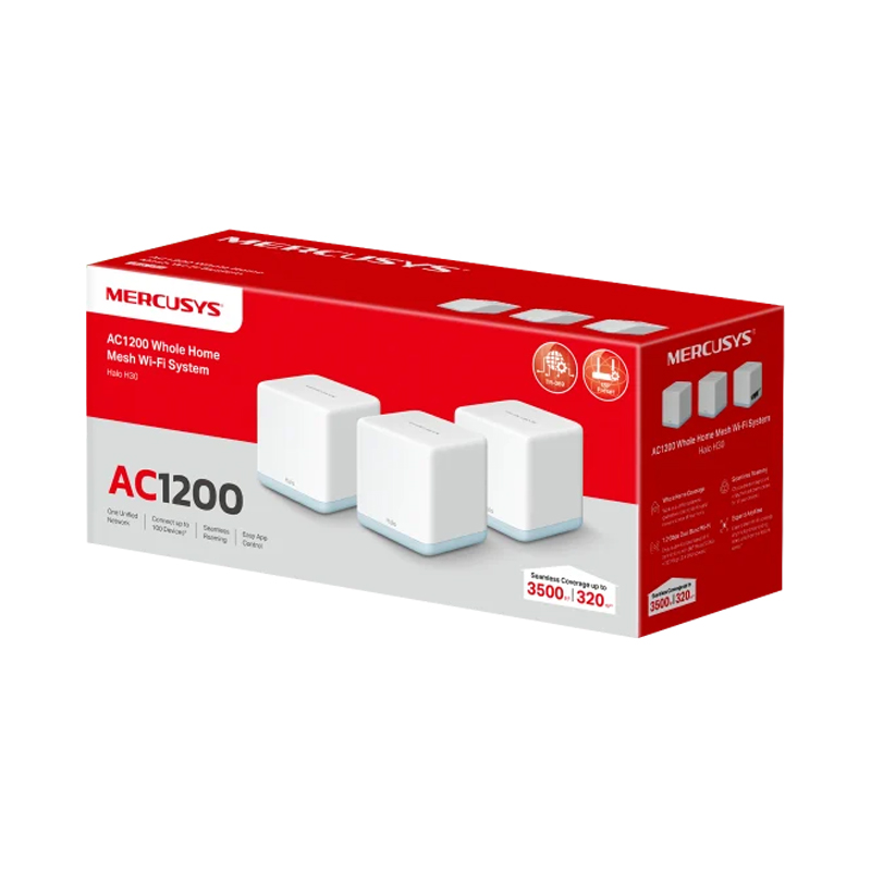 Halo H30 Pack De 3 Mesh Mercusys AC1200 WIFI - Imagen 3