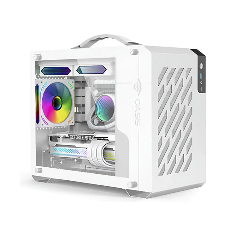 Gabinete Oasis Atomix White Con Manija + Panel De Vidrio